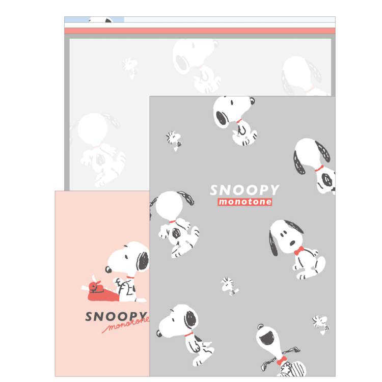 樂天商城 - スヌーピー ボリュームアップレター Snoopy monotone レターセット 手紙 てがみ 便箋 封筒 メッセージ 066273