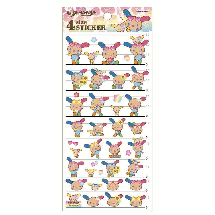 ウサハナ 4サイズステッカー Kawaii Style Time 4SIZE STICKER シール 077675 