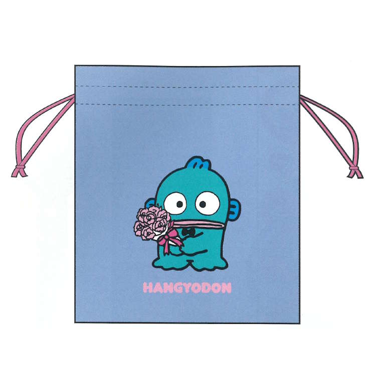 Drawstring Bags - ハンギョドン サガラ刺繍巾着 ブルー きんちゃく 袋 巾着袋 小物入れ 052120