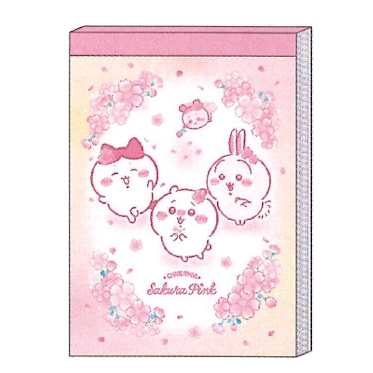 ちいかわ メモミニ サクラ ちいかわ&ハチワレ&うさぎ めも メモ帳 メモ紙 メッセージ 伝言 Sakura Pink 050072...