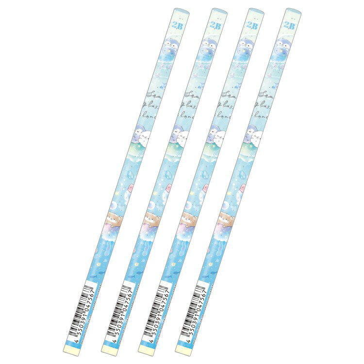 乐天商城 - 4本セット クラゲA 鉛筆 2B 丸 047567 シーグラスアイランド ファンシー
