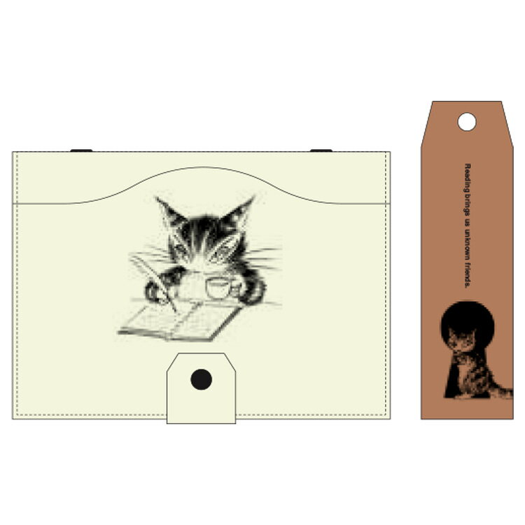 乐天商城 - 猫のダヤン IP909676 ウォッシャブルペーパーブックカバー 執筆 アイボリー eHONTOMO 池田あきこ えほんとも