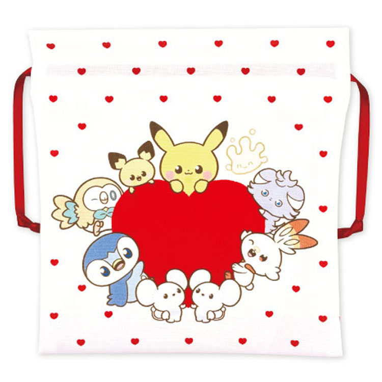 束口袋 - ポケットモンスター 巾着M 338407 ポケピース ハートシリーズ pokemon ポケモン