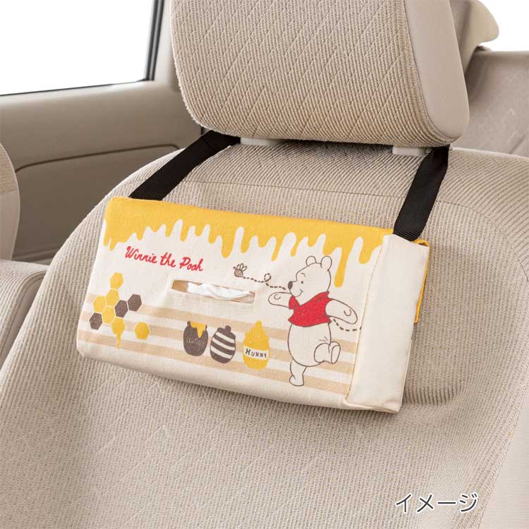キャラクターズショップ ラフラフのくまのプーさん ティッシュカバー YE 225639 キャンバス カー用品 Disney ディズニー｜アングル2