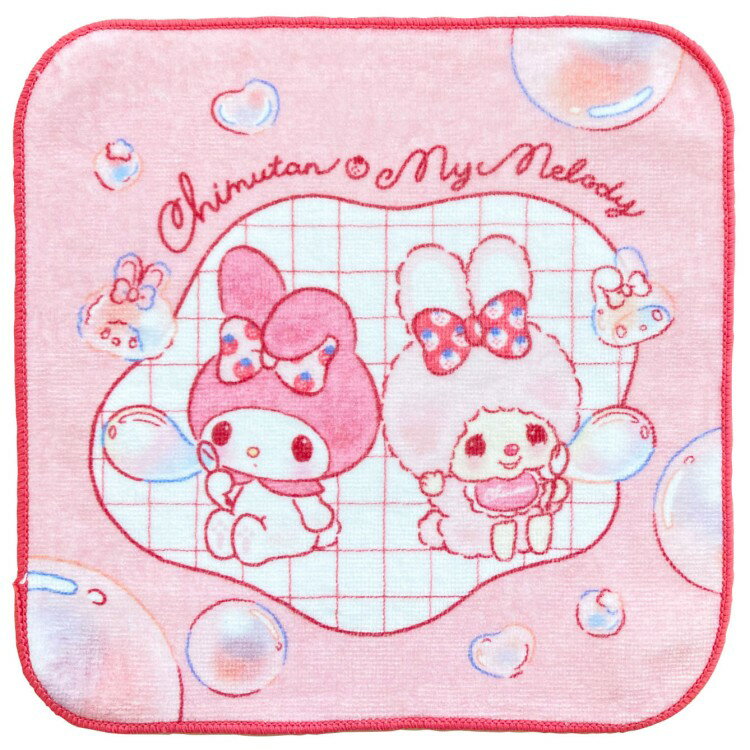 モンチッチ×マイメロディ ミニタオル チムたん×マイメロディ おそろいいちごリボン 002459