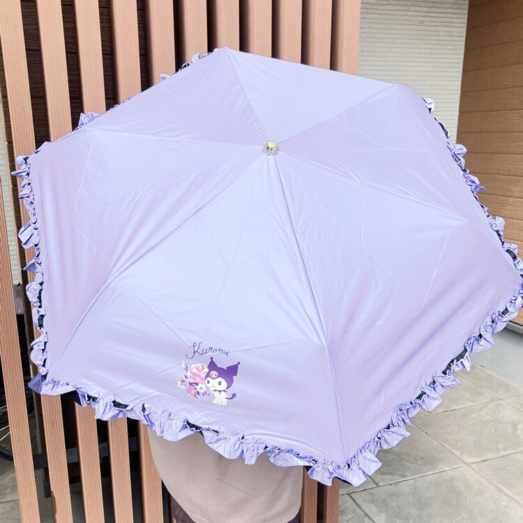 樂天商城 - クロミ 晴雨兼用折畳傘 50cm かわいいフリルタイプ 365209 フラワー