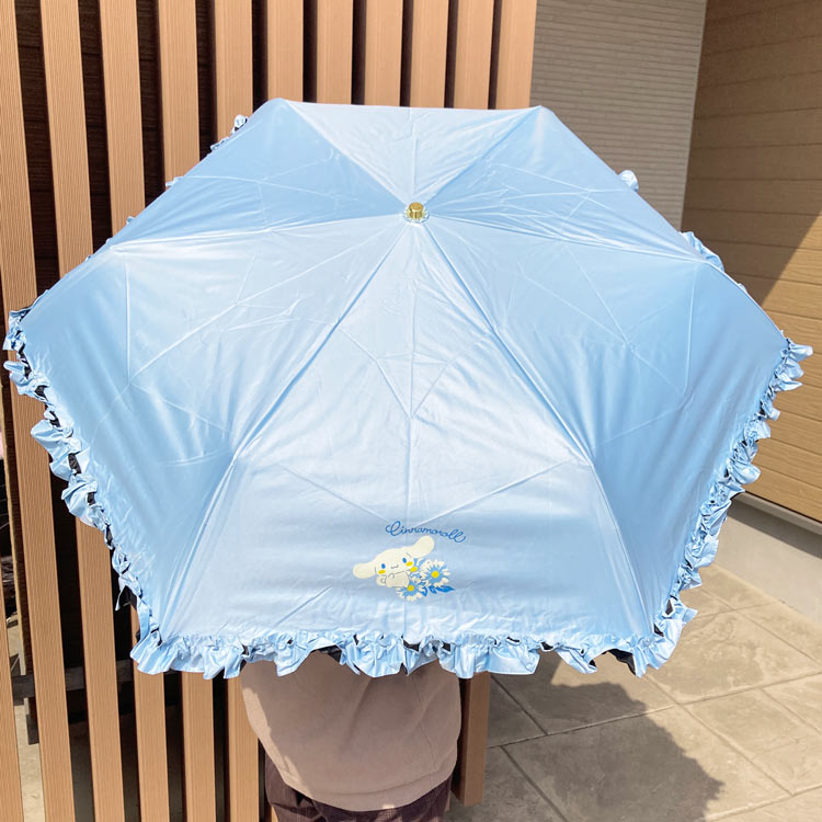 シナモロール 晴雨兼用折畳傘 50cm かわいいフリルタイプ 365223 フラワー