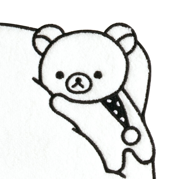 【5月上旬以降〜出荷】リラックマ ミニタオル CM57802 ホワイト BASIC RILAKKUMA MONOCHROME ベーシックリラックマ モノクロ 綿100％ 2