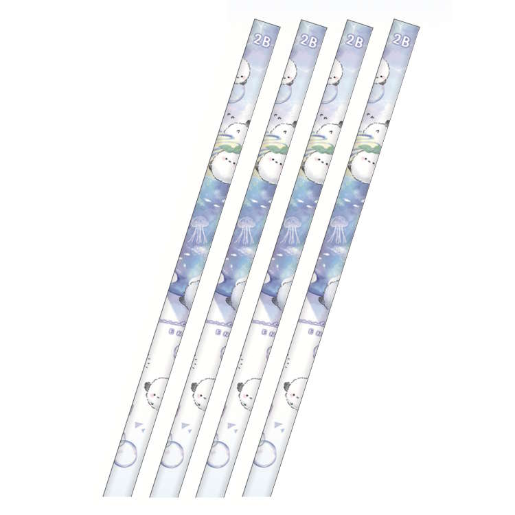 樂天商城 - 4本セット ずっとシマエナガ 鉛筆2B キララティックエナガ えんぴつ 筆記具 筆記用具 320062