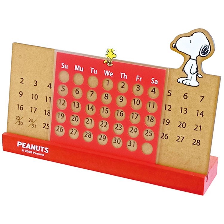 乐天商城 - スヌーピー 万年カレンダー スヌーピー&ウッドストック 404951 PEANUTS ピーナッツ