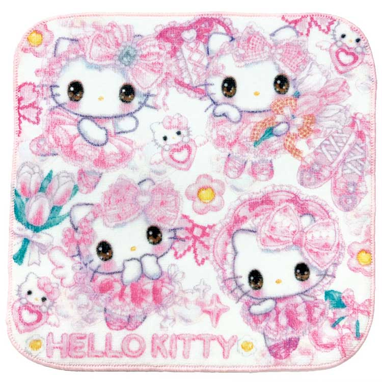Hand Towel, Handkerchief - サンリオキャラクターズ×飴ノ森ふみか ハンドタオル ハローキティ 841873 SANRIO あめのもりふみか コラボ