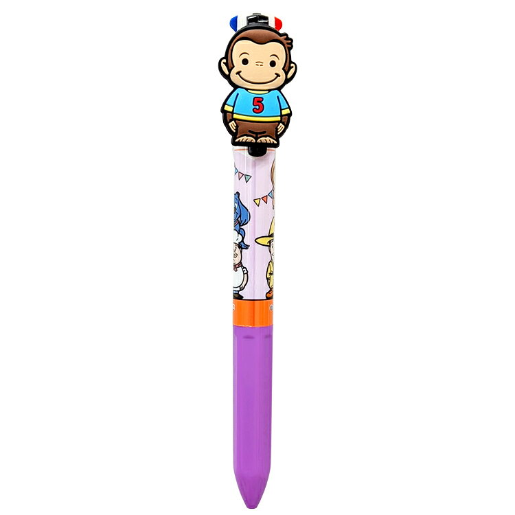 おさるのジョージ マスコット付き4色ボールペン ステージ 430170 laughlaugh-10523159 キャラクターズショップ ラフラフ パッケージ画像