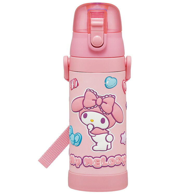 マイメロディ SDPV5 3Dロック付ワンプッシュダイレクトボトル480ml マシュグミ SAN...