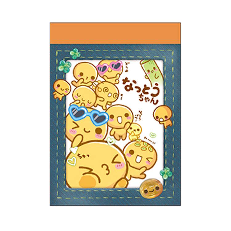 なっとうちゃん ミニメモ デニム めも メモ紙 メモ帳 メッセージ 伝言 平成レトロ 415329