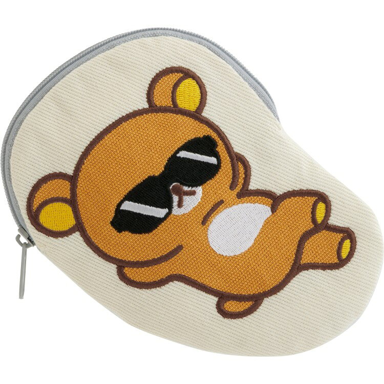 【10月中旬以降〜出荷】リラックマ ダイカットポーチ リラックマとアワワネコ 帆布 刺繍アップリケ付 サングラス