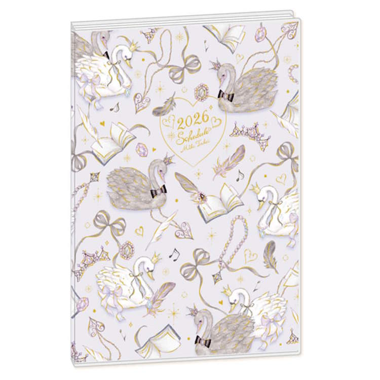 たけいみき 手帳 2026年スケジュール帳 2025年10月始まり・B6 マンスリー 白鳥の湖 965203