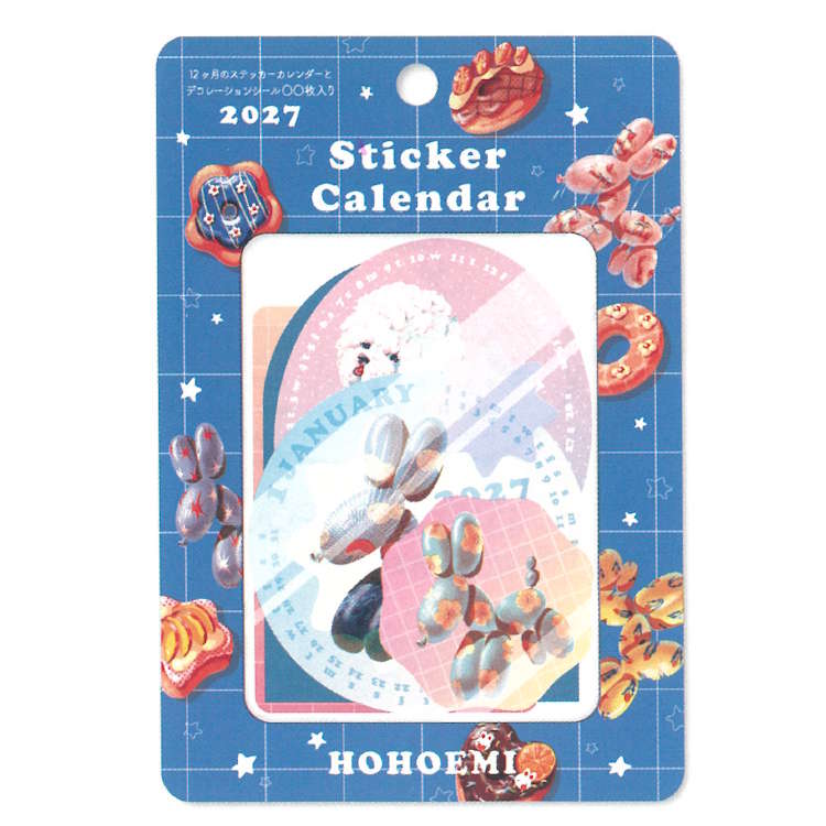 HOHOEMI 2027年カレンダー 1000140692 卓上 ステッカーカレンダー 202772