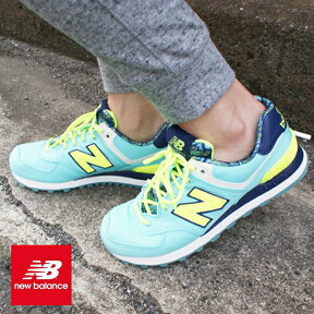 ■【NEW BALANCE】ニューバランス WL574ILA エメラルド/ブルー/蛍光/ビビッド ボタニカル/ランニング/運動会/トロピカル/マラソンレディース 靴 スニーカー/NB【SEP3】P06May　バーゲン