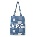 A.P.C. APC　アーペーセー M61442 COGWH DENIM IAL/INDIGO DELAVE TOTE LOU ロゴ トートバッグ ショッピングバッグ ハンドバッグ メンズ レディース ユニセックス 肩掛け 男女兼用 エコバッグ シンプル A4収納可能 デニム