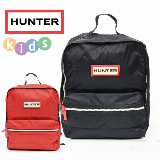 【HUNTER】ハンター　キッズバックパック　JBB6005KBM KIDS ORIGINAL BACKPACK ナイロンキッズバックパック BLACK ブラック RED レッド 子供用リュックサック 通園 通学 プレゼント