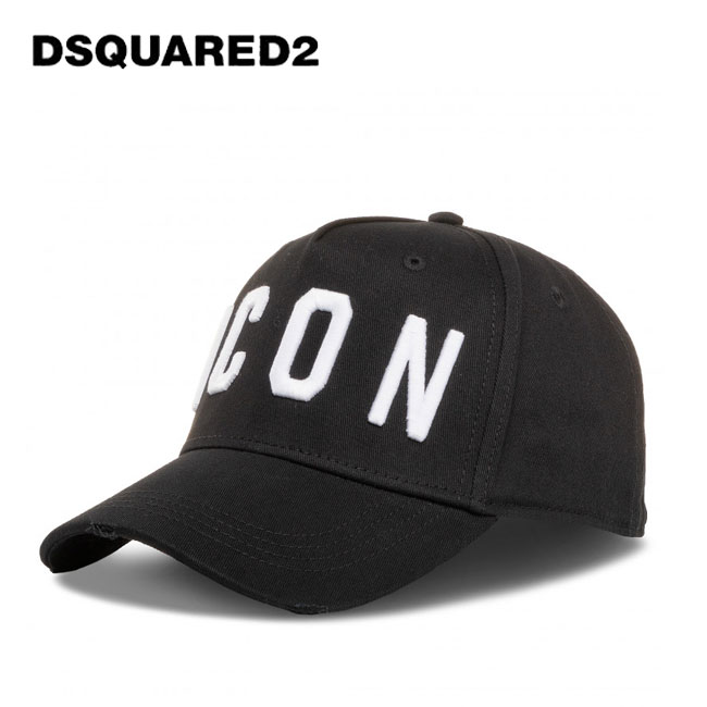 【DSQUARED2】 ディースクエアード BCM4001 M063 CAP ロゴ刺繍キャップ 帽子 ベースボール コットン100％ ダメージ加工 メンズ レディース ユニセックス 海 レジャー アウトドア プール キャンプ ゴルフ