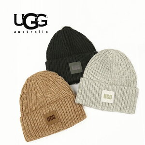 【UGG】アグ 20061 W CHUNKY RIB BEANIE チャンキーリブビーニーロゴ リブ ロゴ ビーニー ニット帽 レディース メンズ ユニセックス プレゼント ギフト 防寒