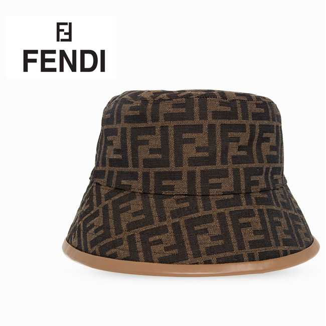 FENDI フェンディ バケットハット FXQ801 ALHD F0VAT FFモチーフ ブラウン ロゴ ズッカ柄 帽子 メンズ レディース ユニセックスのサムネイル