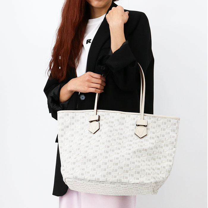 MOREAU PARIS モローパリ SAINT TROPEZ TOTE MM モロープリント キャンバス/レザー ロゴトート サントロペ CHAMPAGNE/CHAMPAGNE M022 GOYARD/ゴヤール好きにも A4収納可能 大容量 マザーバッグとしても◎