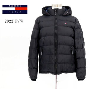 【TOMMY HILFIGER】トミー ヒルフィガー 158AN508 中綿ナイロンジャケット メンズ レディース ユニセックス 大きいサイズ NYLON PERFOMANCE HOODY PUFFER JACKET アウター ブルゾン キルティング ジャケット BLACK