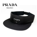 PRADA プラダ PRADA 1HV008 2B15 F0002 TESSUTO サンバイザー テスート キャップ Lサイズ ユニセックス 帽子 無地 NERO 黒 プラダ ゴルフ 三角ロゴ ゴルフ スポーツ