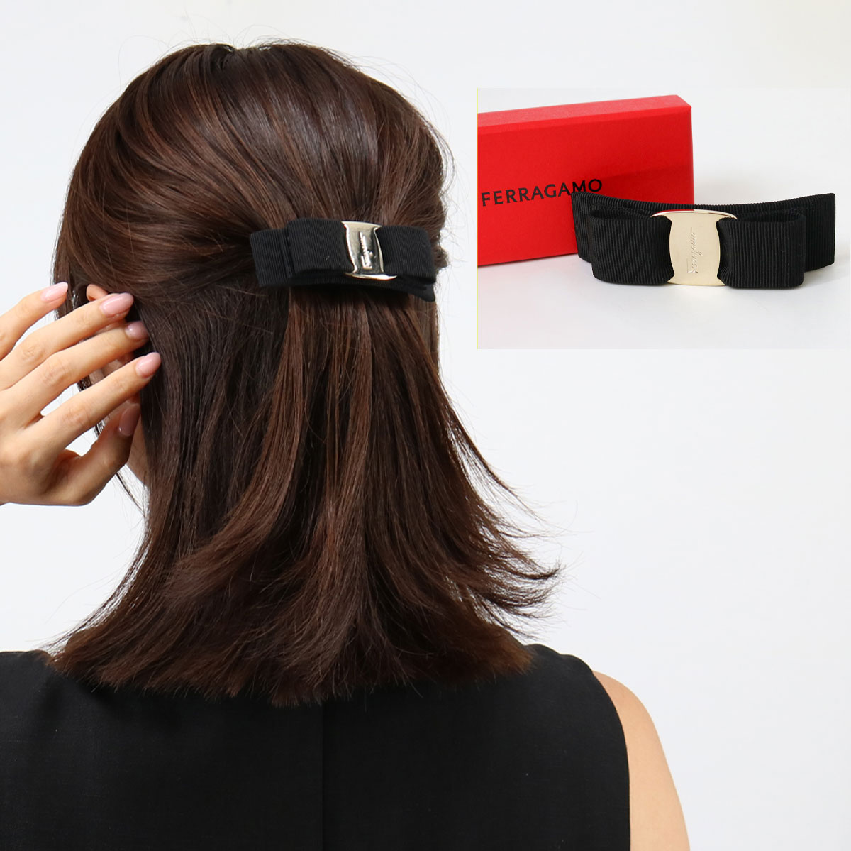 FERRAGAMO 青 レザー ヘアピン 保存袋付き 楽天市場】フェラガモ(ヘアクリップ|ヘアアクセサリー