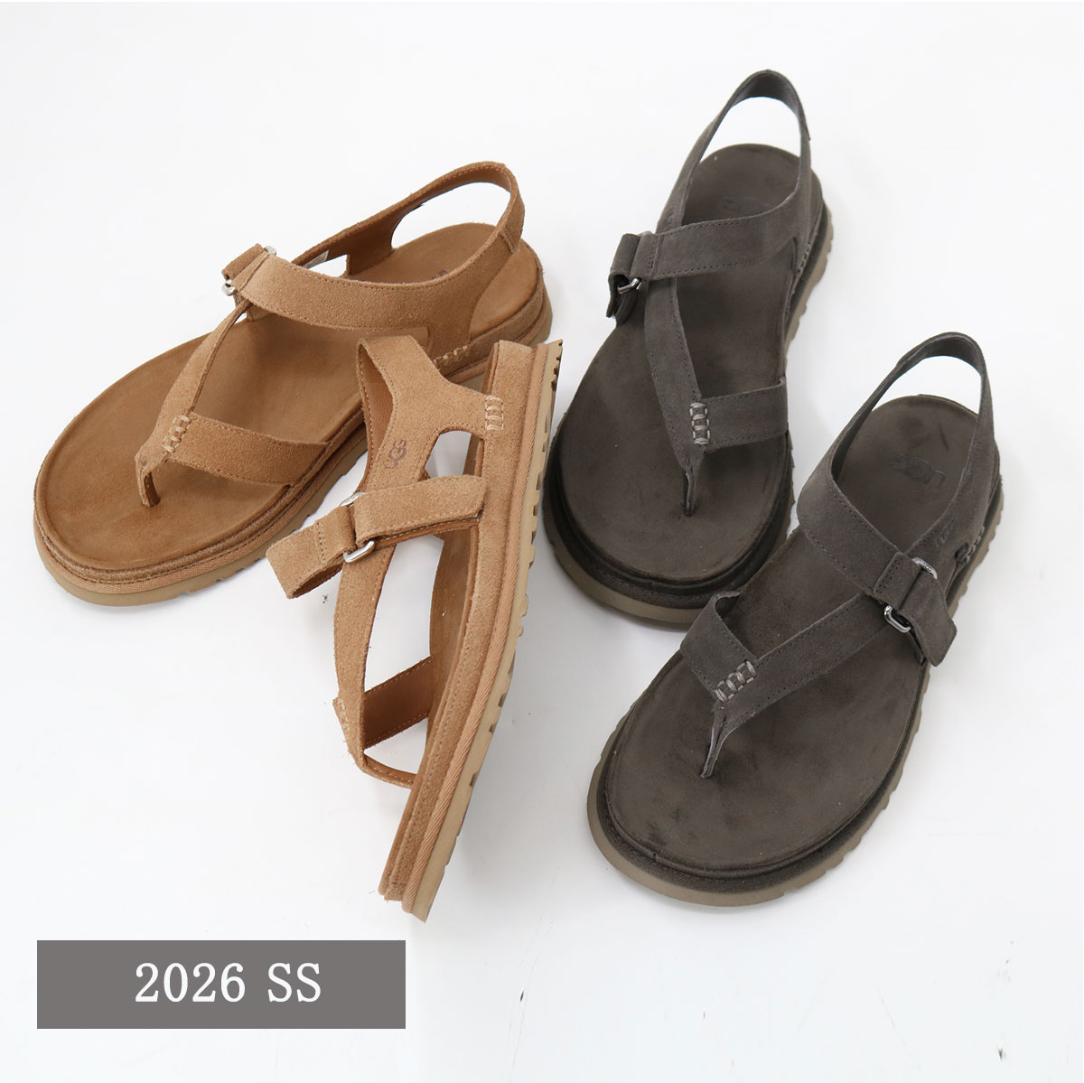 Rakuten - ■UGG アグ 1175134 サンダル GOLDENGAZE TOE POST ゴールデンゲーズ トウ ポスト ストラップ フラットサンダル レディース スエード レザー ブランド