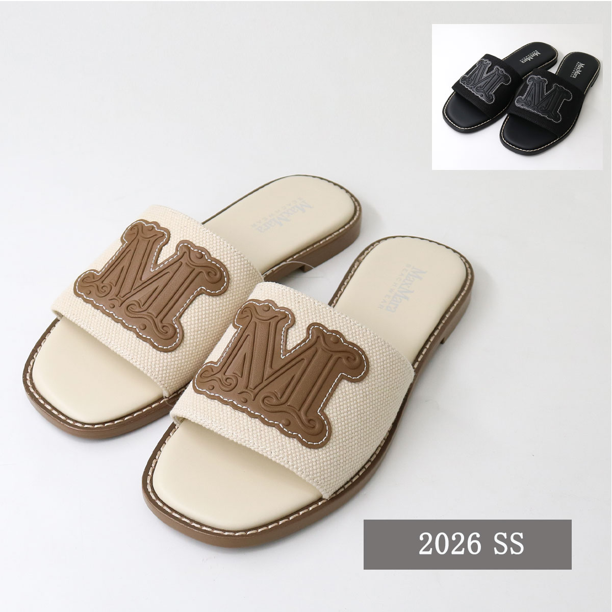 Rakuten - MAX MARA BEACHWEAR マックスマーラ ビーチウェア フラットサンダル 2616521039600 CAUCASO コーカソ ミュール レデイ—ス ロゴ シューズ 靴 ブランド