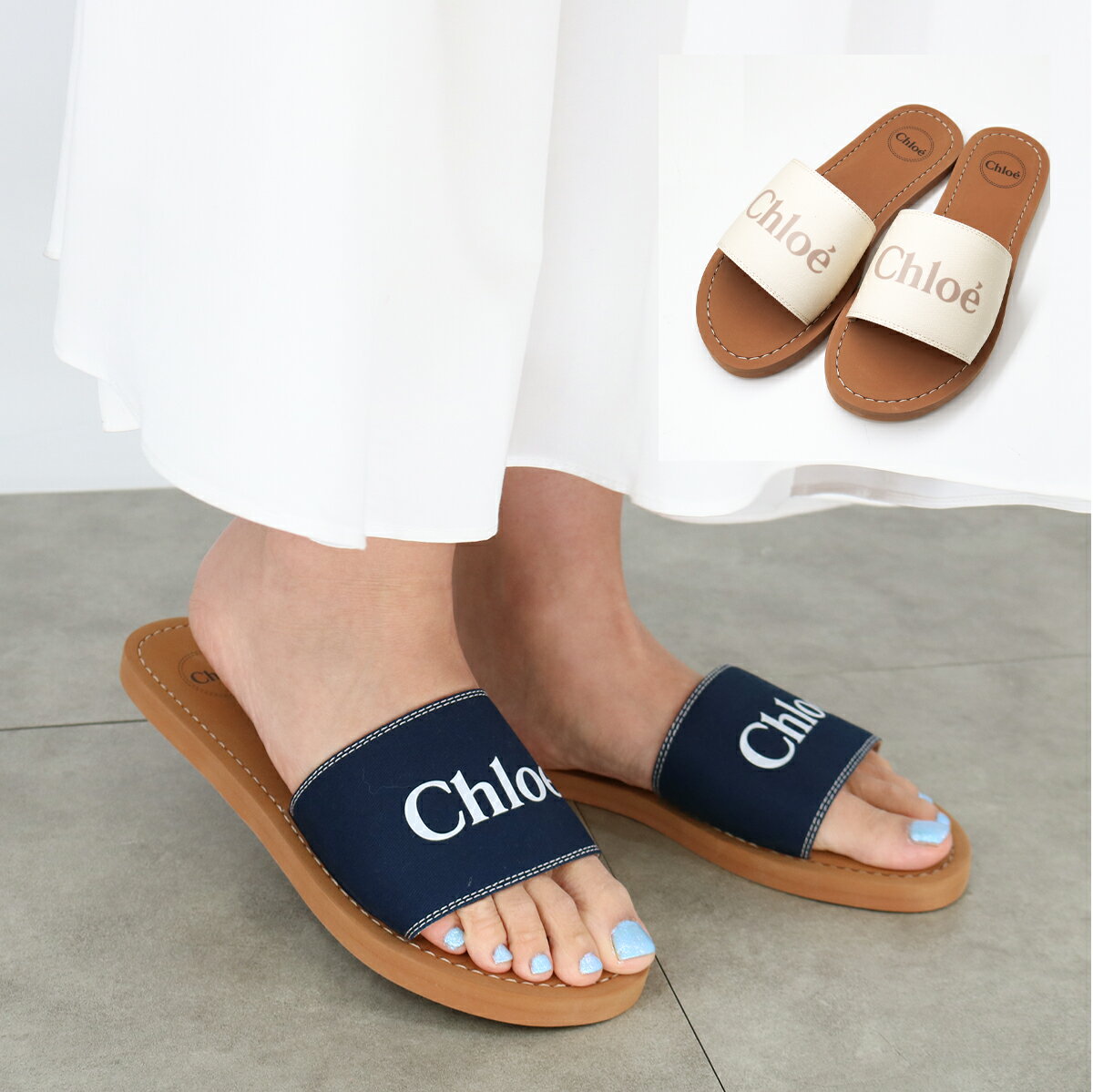 CHLOE KIDS クロエ キッズ スライドサンダル C20507 大人もOK！ フラットサンダル