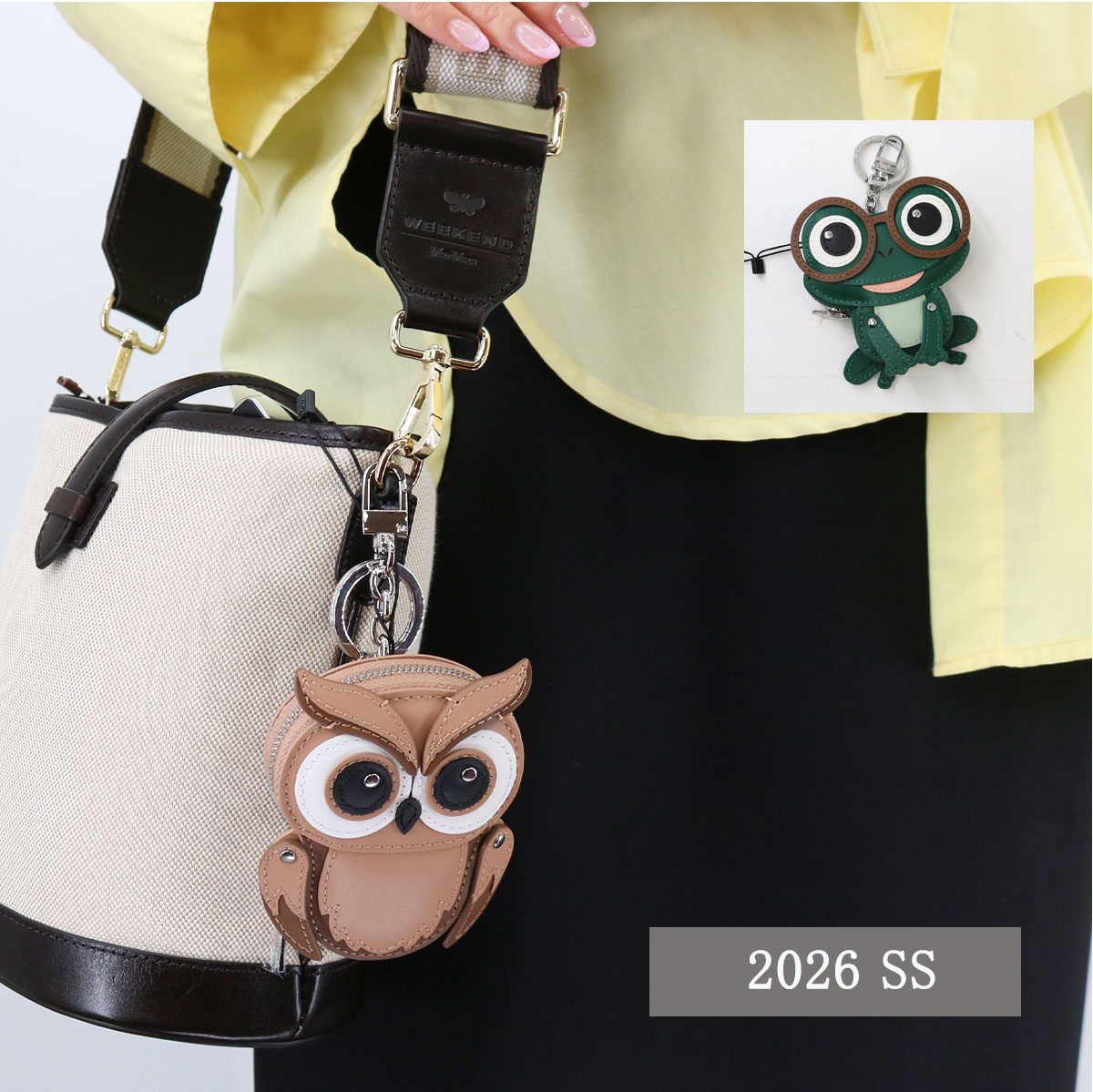 Rakuten - ■Weekend Max Mara ウィークエンドマックスマーラ バッグチャーム SETA レザー キーホルダー 小物入れ 小銭入れ コインケース ファスナー付き　キーチャーム 動物モチーフ ギフト プレゼント ブランド
