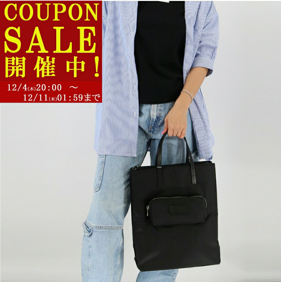 楽天SHARE’S GARDEN-シェアズガーデンMM6 Maison Margiela エムエムシックス メゾンマルジェラ トートバッグ SB5WC0018 P6416 レディース メンズ ユニセックス ナイロン 2WAY A4収納可能 ナンバリングロゴ 鞄 BLACK ブランドBAG【sale_1204】【SALE2000】