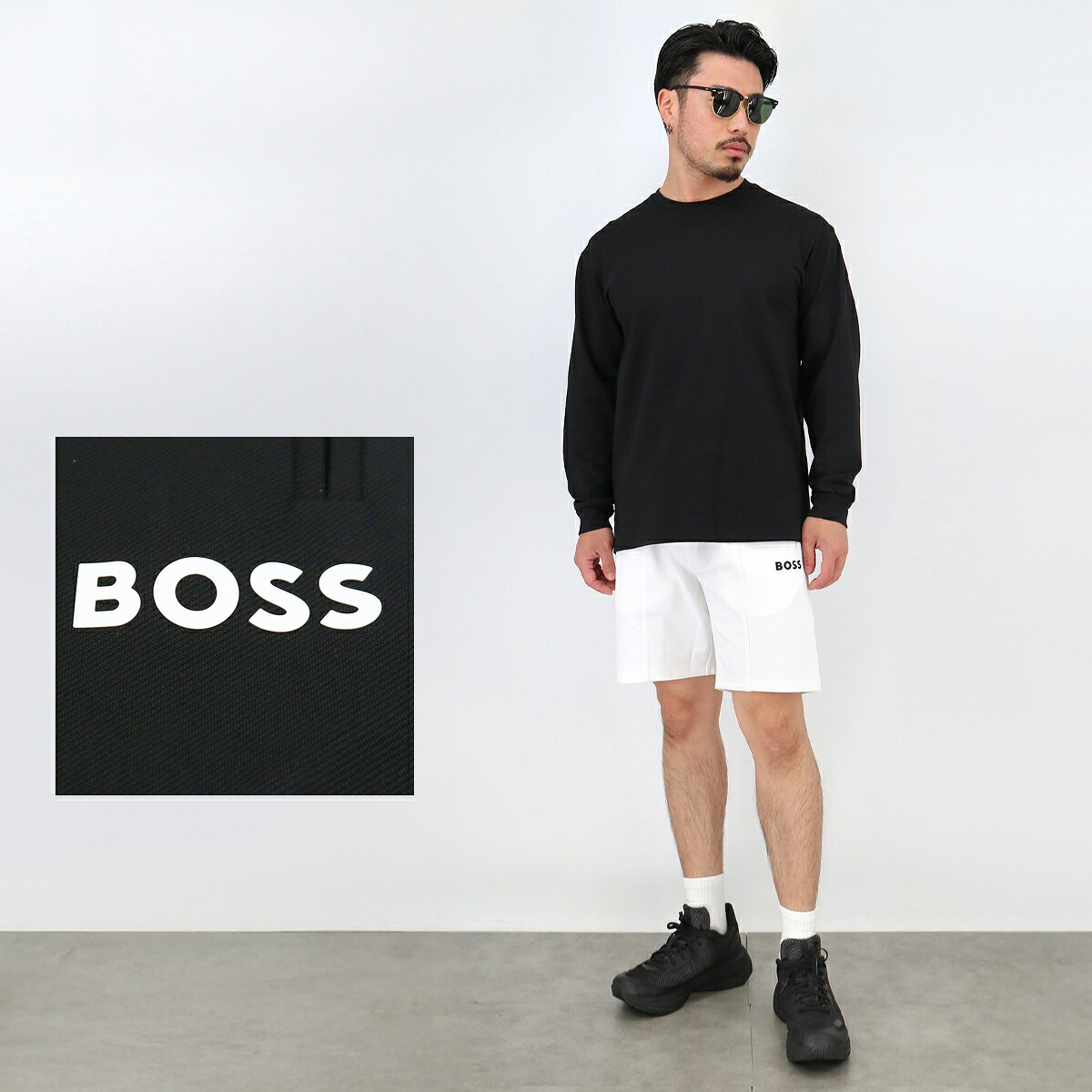 ■HUGO BOSS ヒューゴボス BOSSコレクション メンズ ショートパンツ 50537819 ロゴハーフパンツ ロゴ 短パン スポーツショーツ ゴルフパンツ ブランド