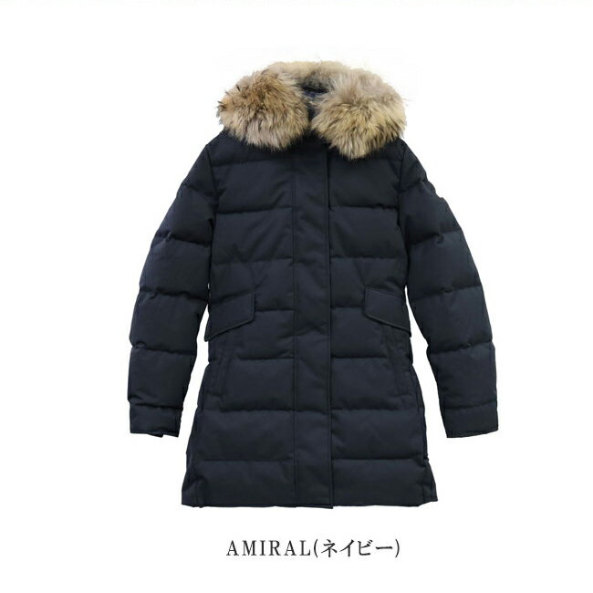 【PYRENEX】ピレネックス HWO034 GRENOBLE FUR AMIRAL ネイビー グルノーブル レディース ダウン ラクーン ファー フーディー アウター コート ジャケット ブルゾン S M L