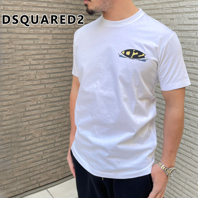 DSQUARED2 ディースクエアード S71GD1247 S23009 メンズ半袖 TシャツT-Shirt COOL FIT カットソー クルーネック ロゴT コットン 100 M L XL　大きいサイズ有 2024father