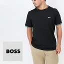 ■HUGO BOSS ヒューゴ ボス BOSSコレクション 50521245 TAUL ストレッチコットン Tシャツ ライン&ロゴ メンズ トップス 半袖 SS TEE クルーネック 白T 黒T カットソー 大きいサイズ有 ブランド