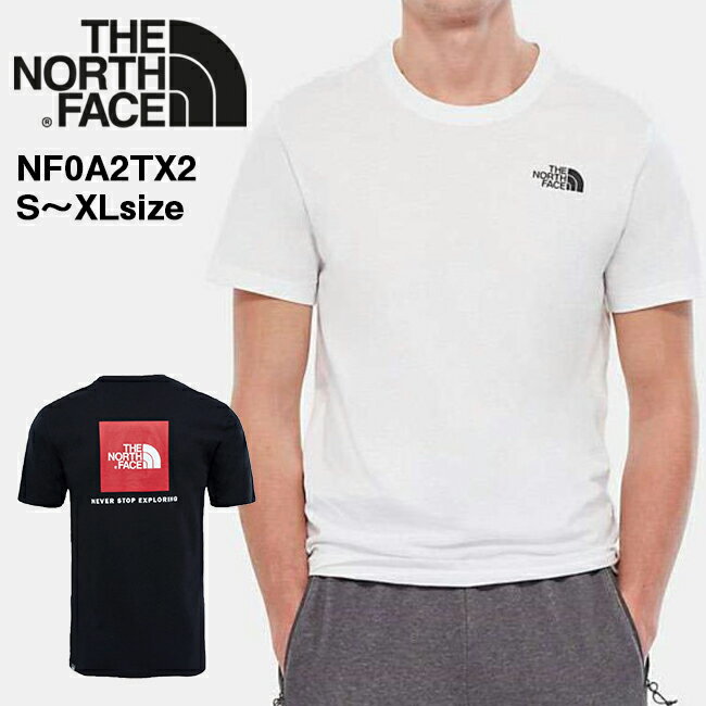 【THE NORTH FACE】NF0A2TX2FN31 ザ・ノースフェイス M SS RED BOX TEE ロゴTシャツ ホワイト ブラック メンズ レディース 半袖 Tシャツ クルーネック ロゴ アウトドア S M L XL 大きいサイズ