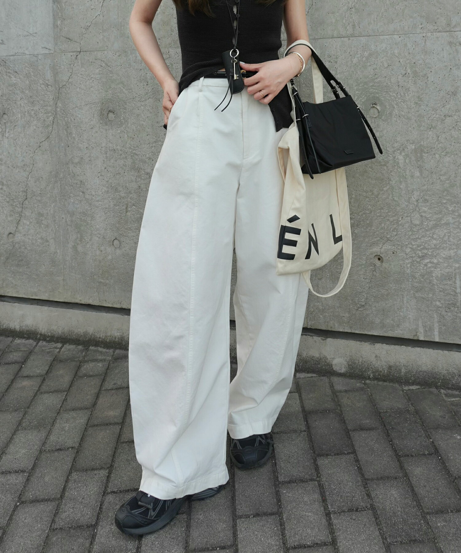 cotton seam buggy curve pants /コットンシームバギーカーブパンツ