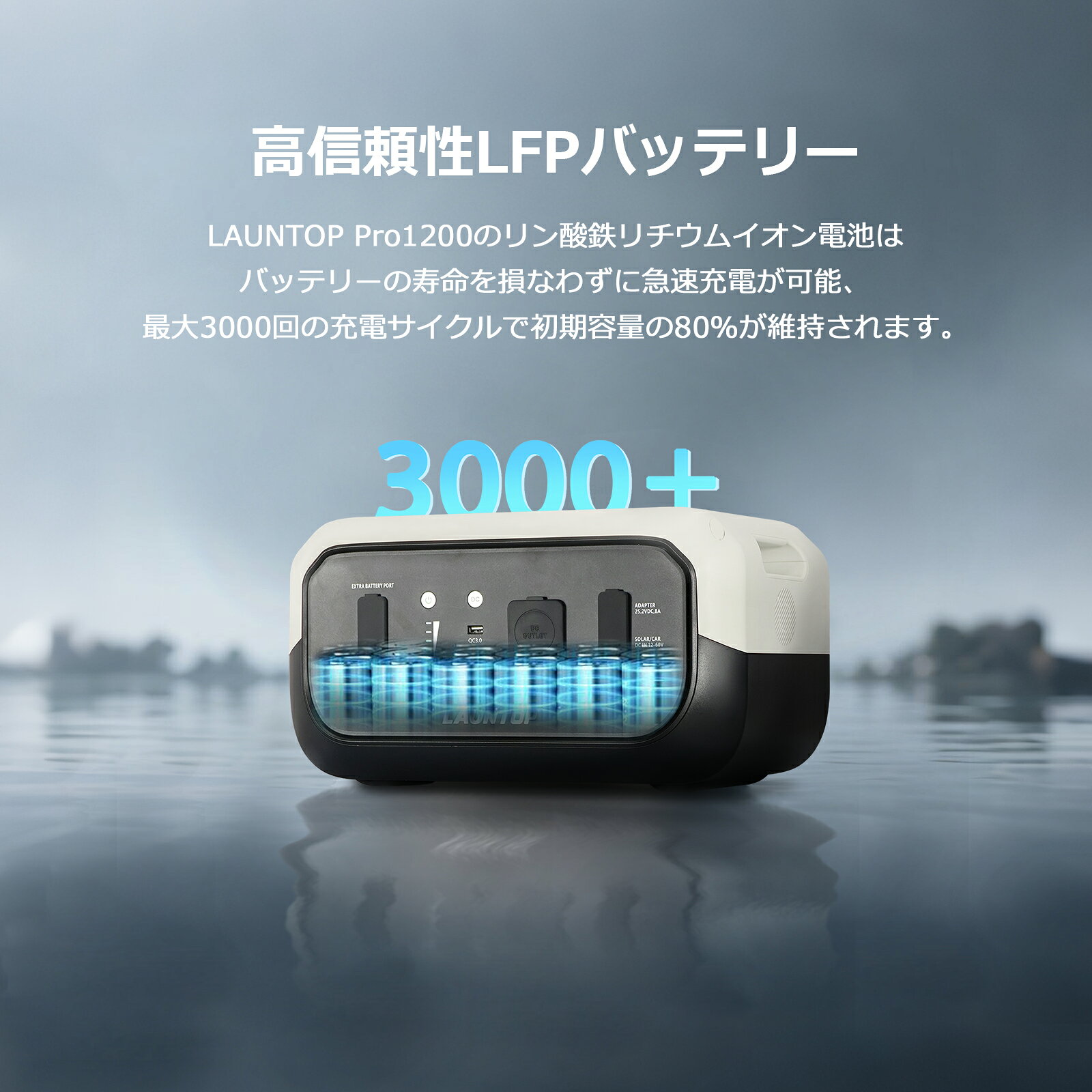 「クーポン利用で65,192円 7/26まで」LAUNTOP 2048Wh 拡張バッテリー ポータブル電...