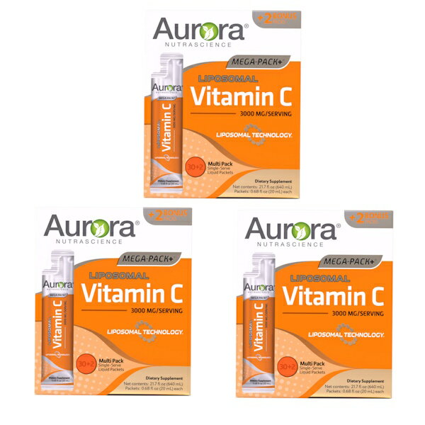 3ȢåȡAurora Nutrascience ᥬѥåݥ ӥߥ C3000mg302񡡥˥åե롼 Mega-Pack+Liposomal VITAMIN C˥塼ȥ饵󥹡ƥե꡼奬ե꡼