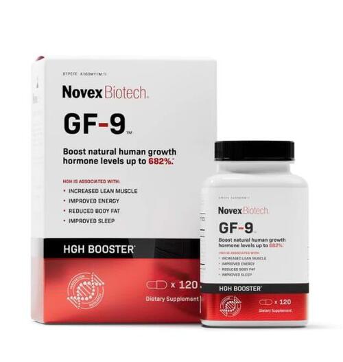 HGH ブースティング サプリメント 120カプセル Novex Biotech GF-9 – HGH Boosting Supplement アミノ酸複合体 特許ブレンド エイジングケア インナーケア
