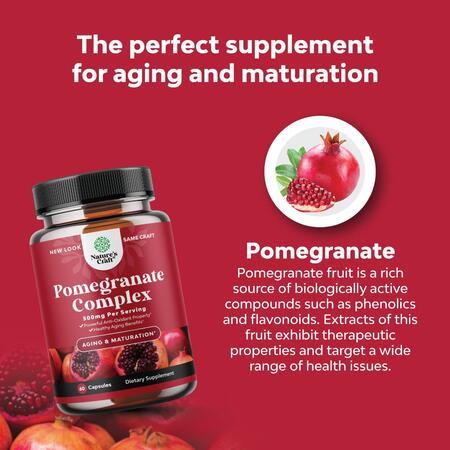 ざくろ サプリメント（60カプセル）Natures Craft Pomegranate Supplement - 60 Capsules　ザクロ　エラグ酸　1カプセル辺り500mg laurette-10003831 Laurette サンプル画像3