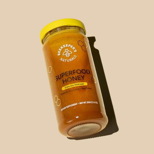 スーパーフード ハニー 330g 生はちみつ・ローヤルジェリー、プロポリス、ビーポーレン Beekeeper's Naturals Superfood Honey 特別ブレンド