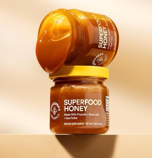 スーパーフード ハニー 125g 生はちみつ・ローヤルジェリー、プロポリス、ビーポーレン Beekeeper's Naturals Superfood Honey 特別ブレンド