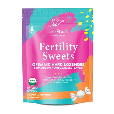 オーガニック　妊活 キャンディー（ストロベリーざくろ）30粒　Pink Stork　Fertility Sweets　男性にもおすすめ