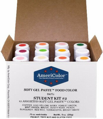 アメリカラー 12色セット　Studentカラー＃ 2【21g】Americolor Soft Gel Paste Student Color Kit 12 ..